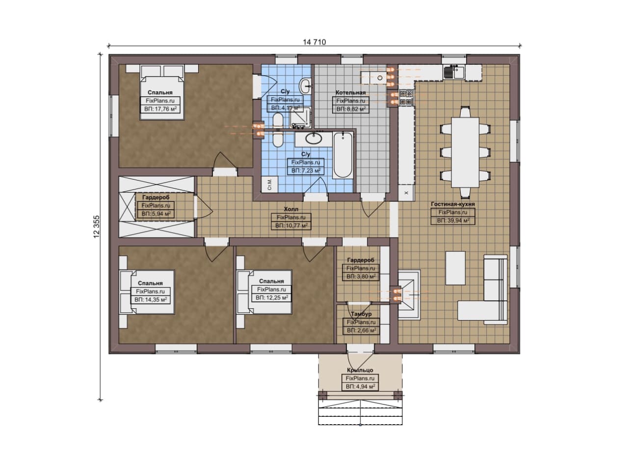 Планировка Одноэтажный дом F-9206