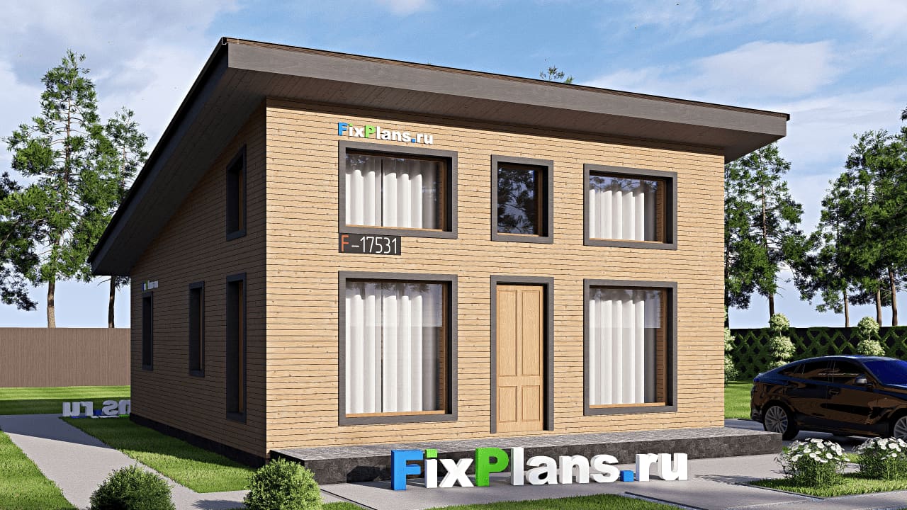 Одноэтажный дом F-17531 — фасад
