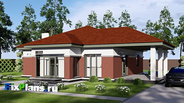 Одноэтажный дом F-18314