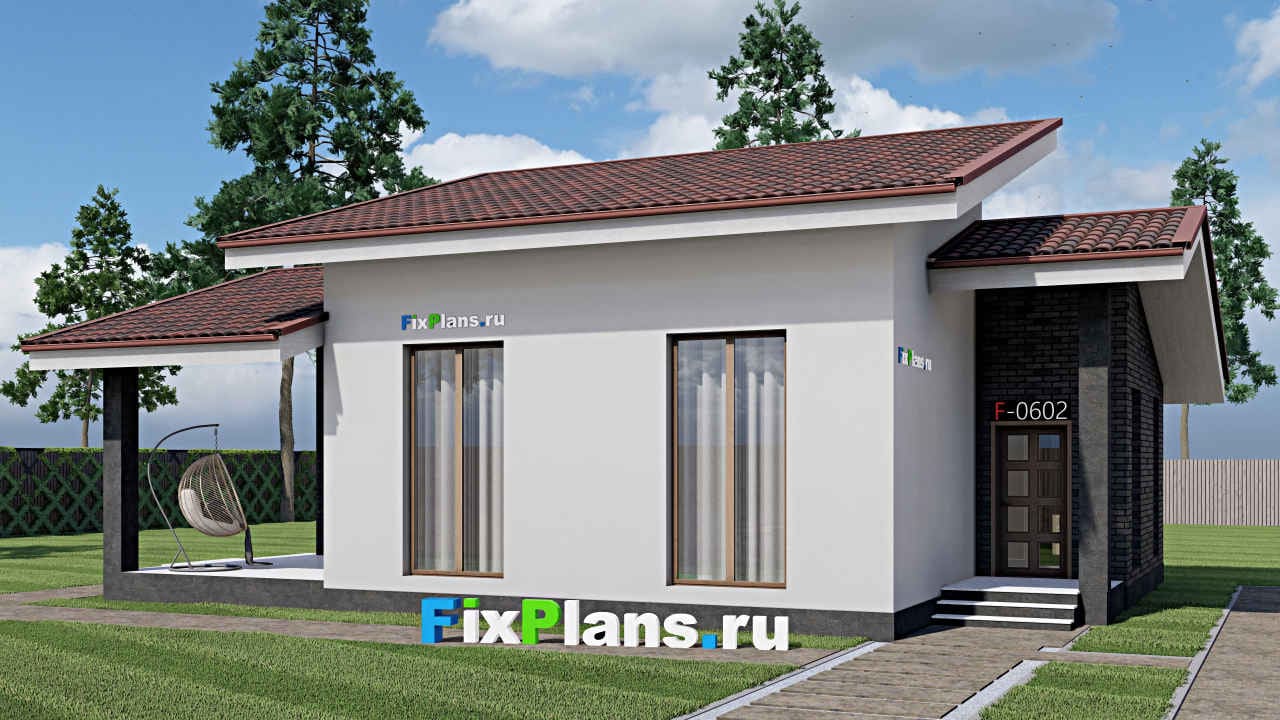 Одноэтажный дом F - 1106 — фасад