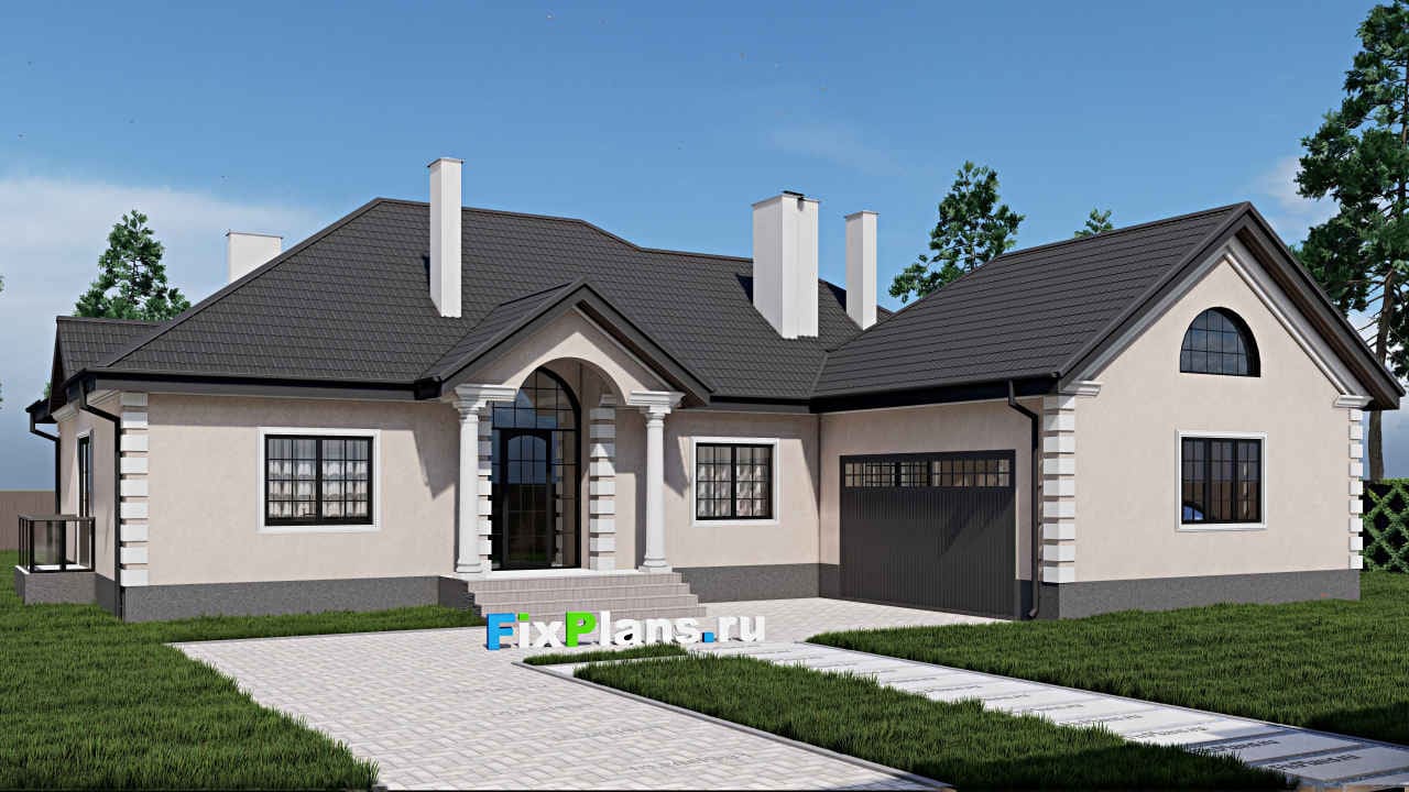Одноэтажный дом F-0179 — фасад